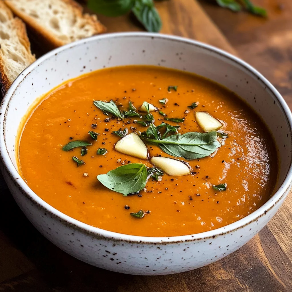 Creamy Roasted Garlic Tomato Soup