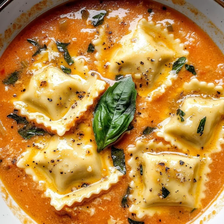 Creamy Tuscan Ravioli Soup