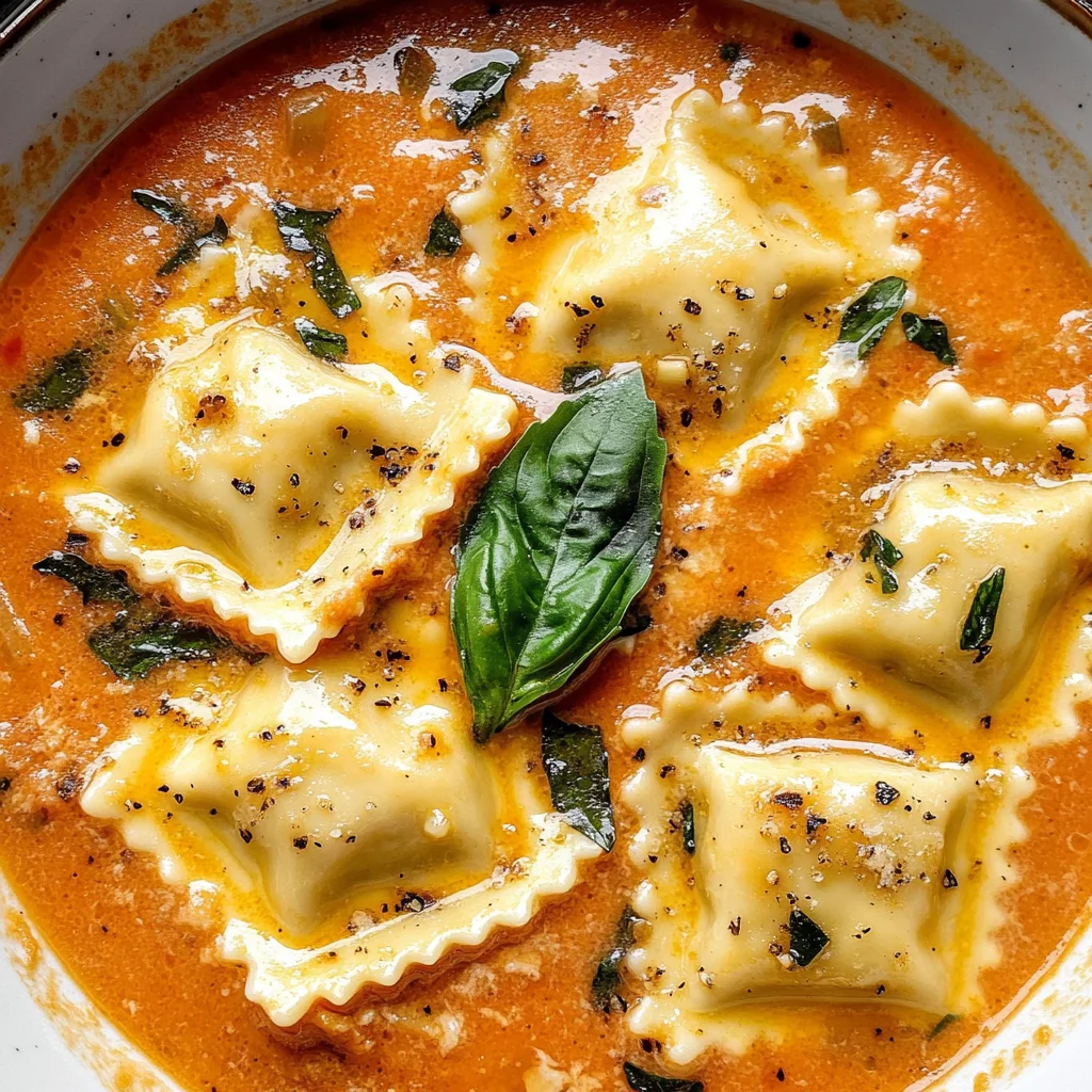 Creamy Tuscan Ravioli Soup