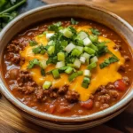 Crockpot Spicy Queso Beef Chili