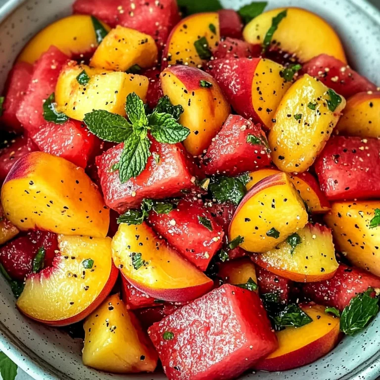 Easy Summer Peach Watermelon Salad