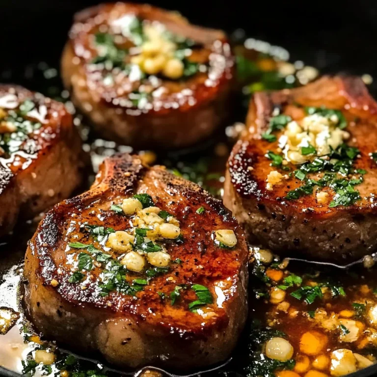 Garlic Butter Pan Seared beef Chops