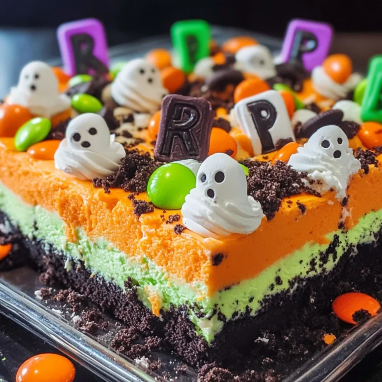 Ghosts in the Graveyard Poke Cake