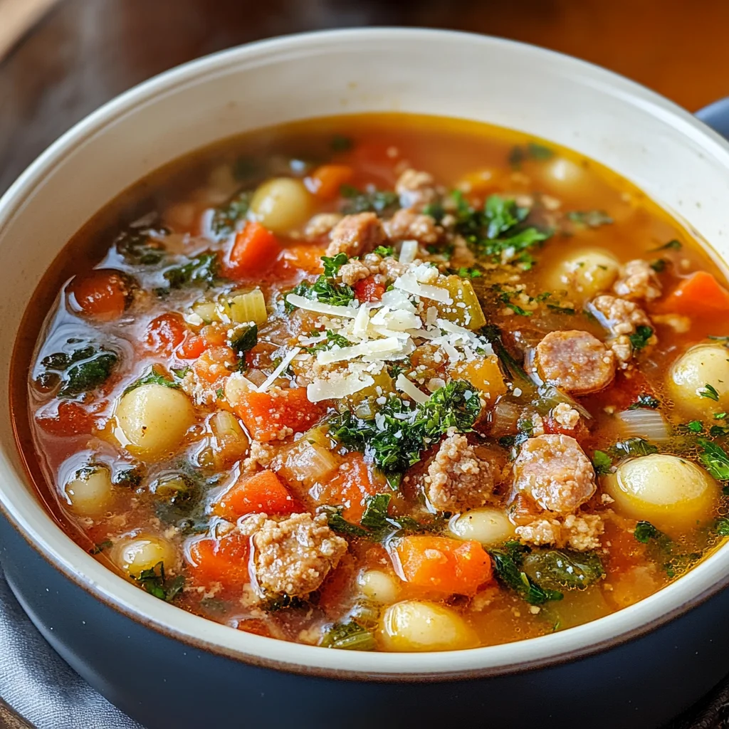 Italian Vegetable Soup with Spicy Sausage