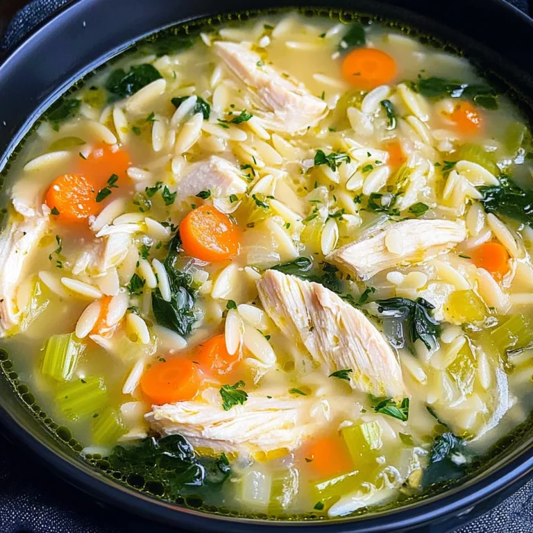 Lemon Chicken Orzo Soup