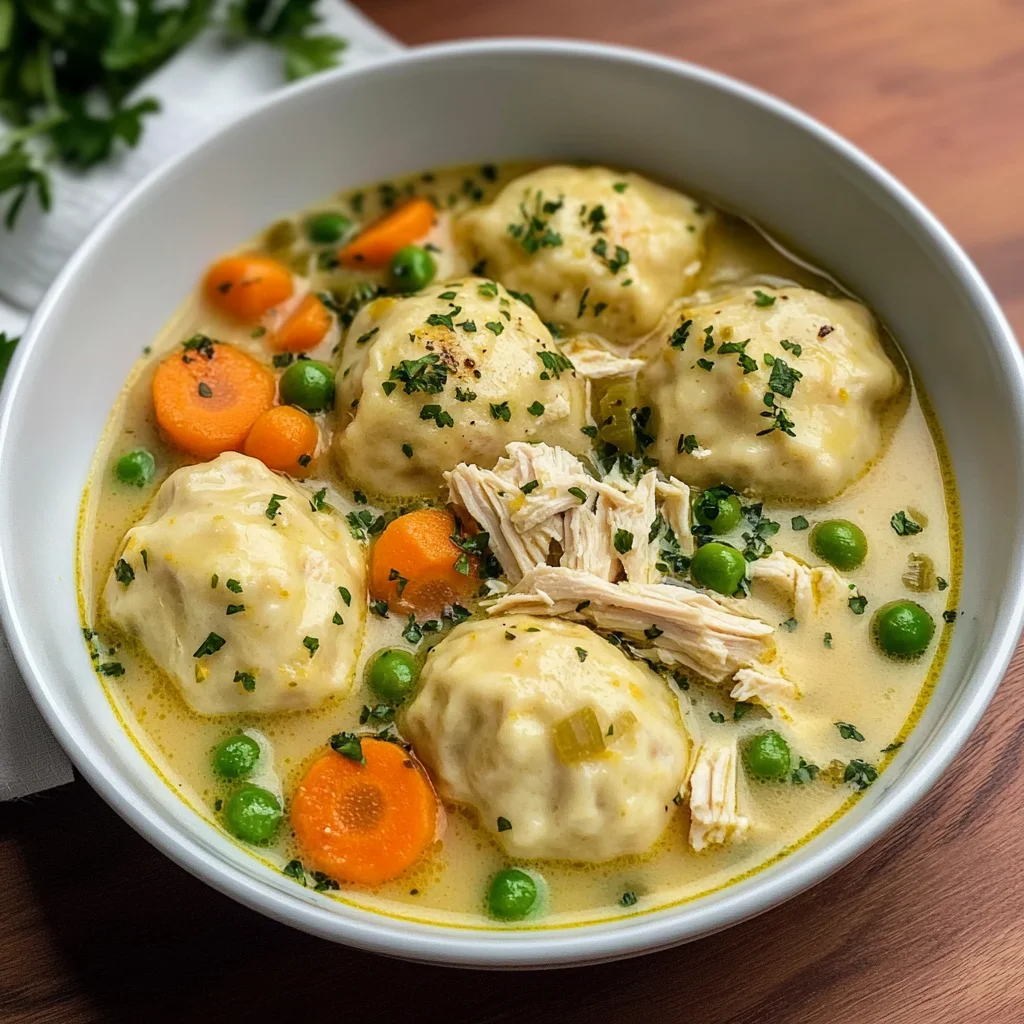 One Pot Chicken Dumpling Soup (with refrigerated biscuit dough!)