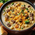 One Pot Macaroni Cheeseburger Soup