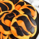 Orange and Black Halloween Sugar Cookies