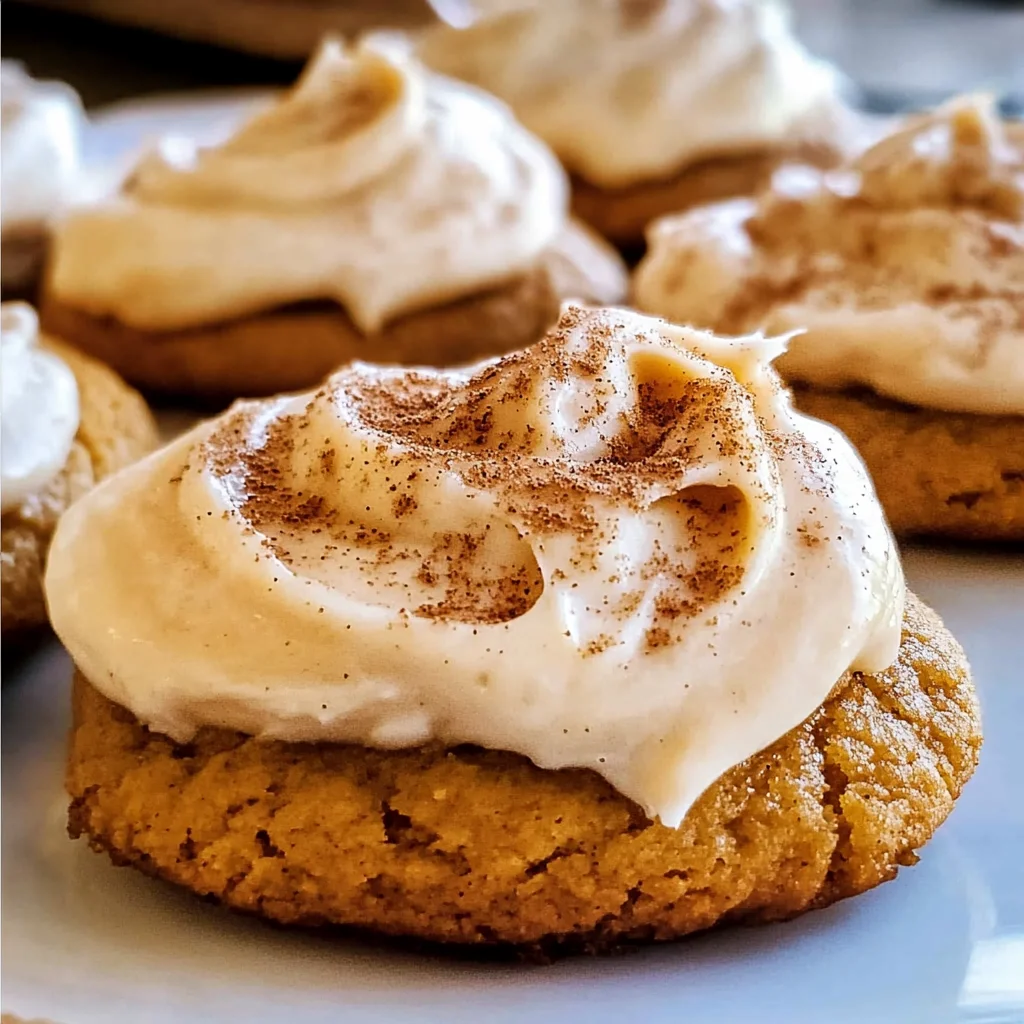 Pumpkin Cookies with Cream Cheese Frosting