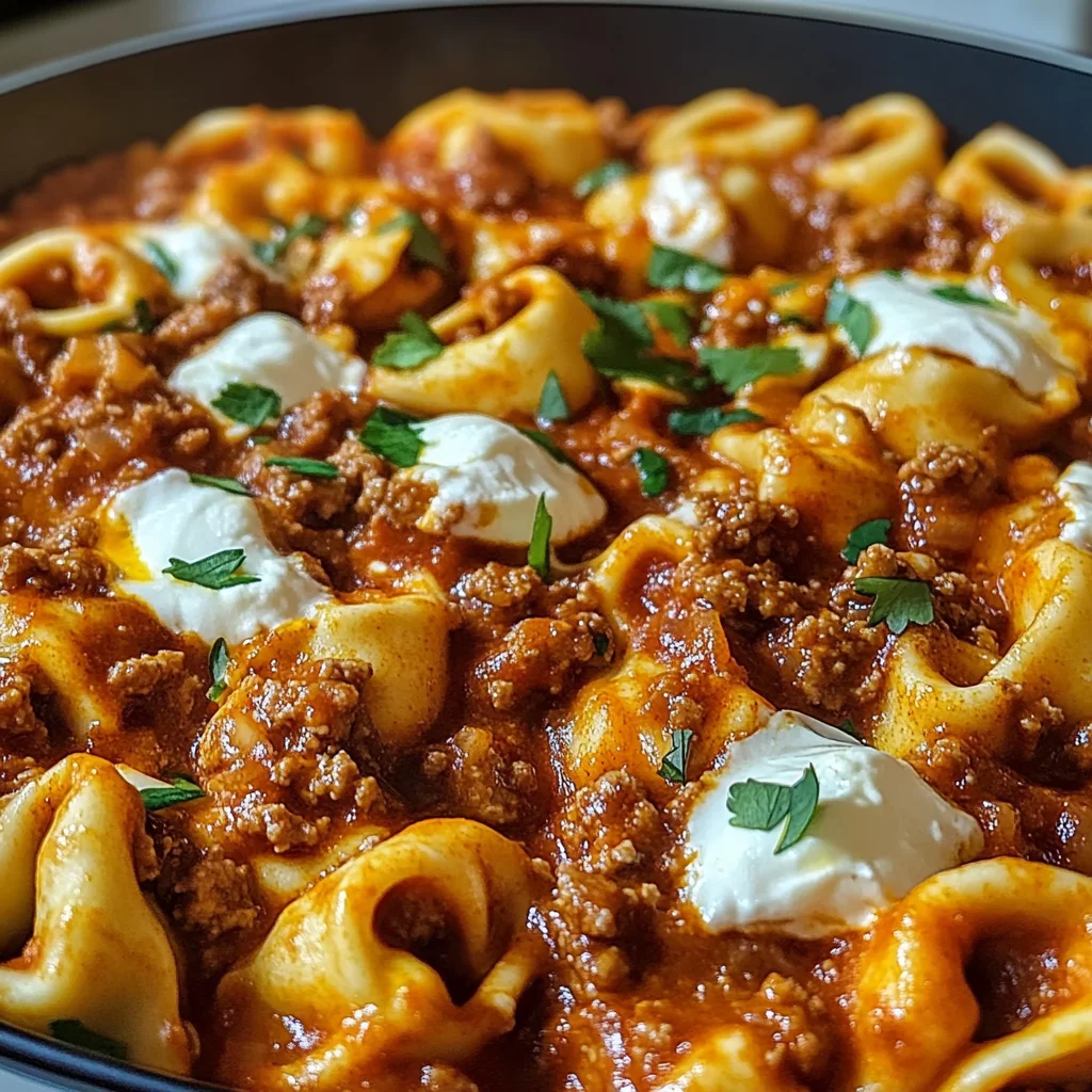 Cheesy Beef Enchilada Tortellini