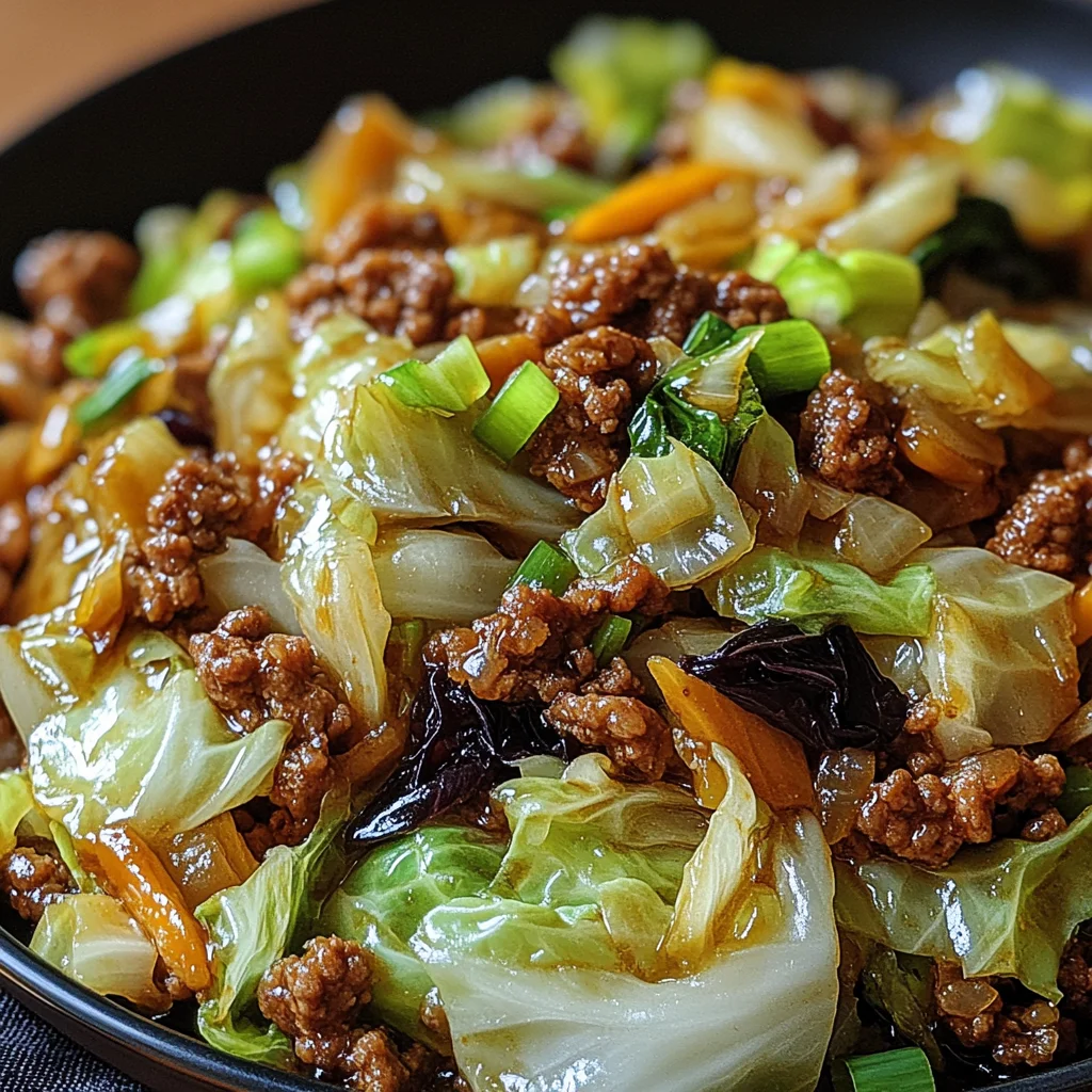 Chinese Ground Beef and Cabbage Stir-Fry