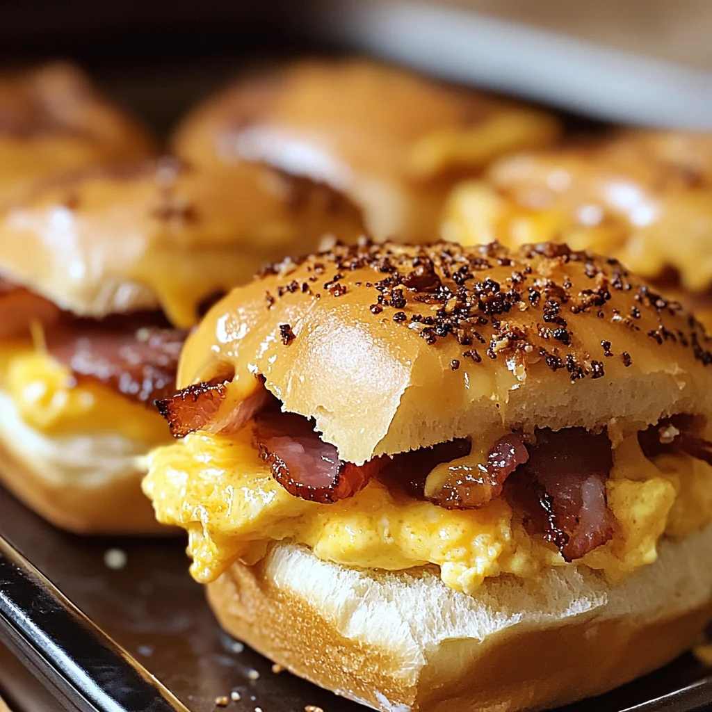 Crack Breakfast Sliders (Turkey Bacon Egg & Cheese)