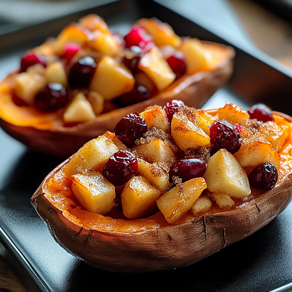 Cranberry Apple Twice-Baked Sweet Potatoes