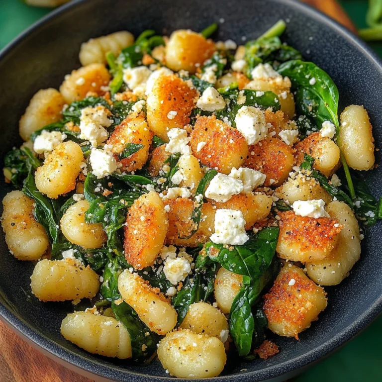 Crispy Gnocchi With Spinach And Feta