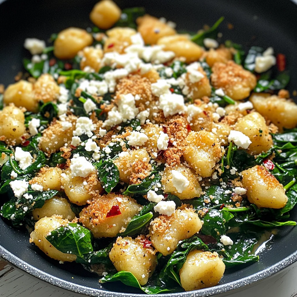 Crispy Gnocchi With Spinach And Feta