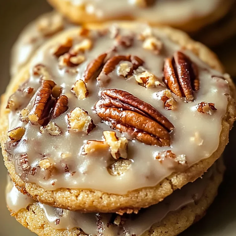 Frosted Butter Pecan Cookies
