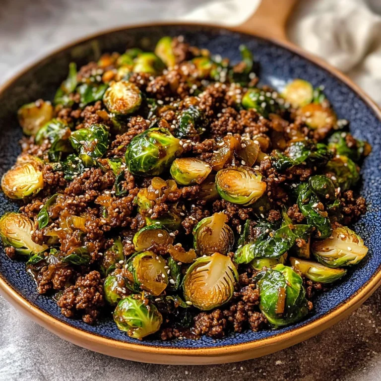 Ground Beef and Brussels Sprouts
