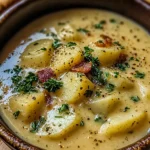 Hearty Cheddar Garlic Herb Potato Soup Recipe