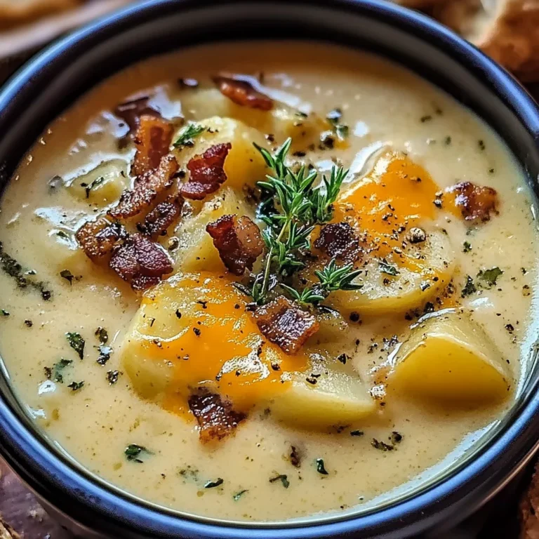 Hearty Cheddar Garlic Herb Potato Soup Recipe
