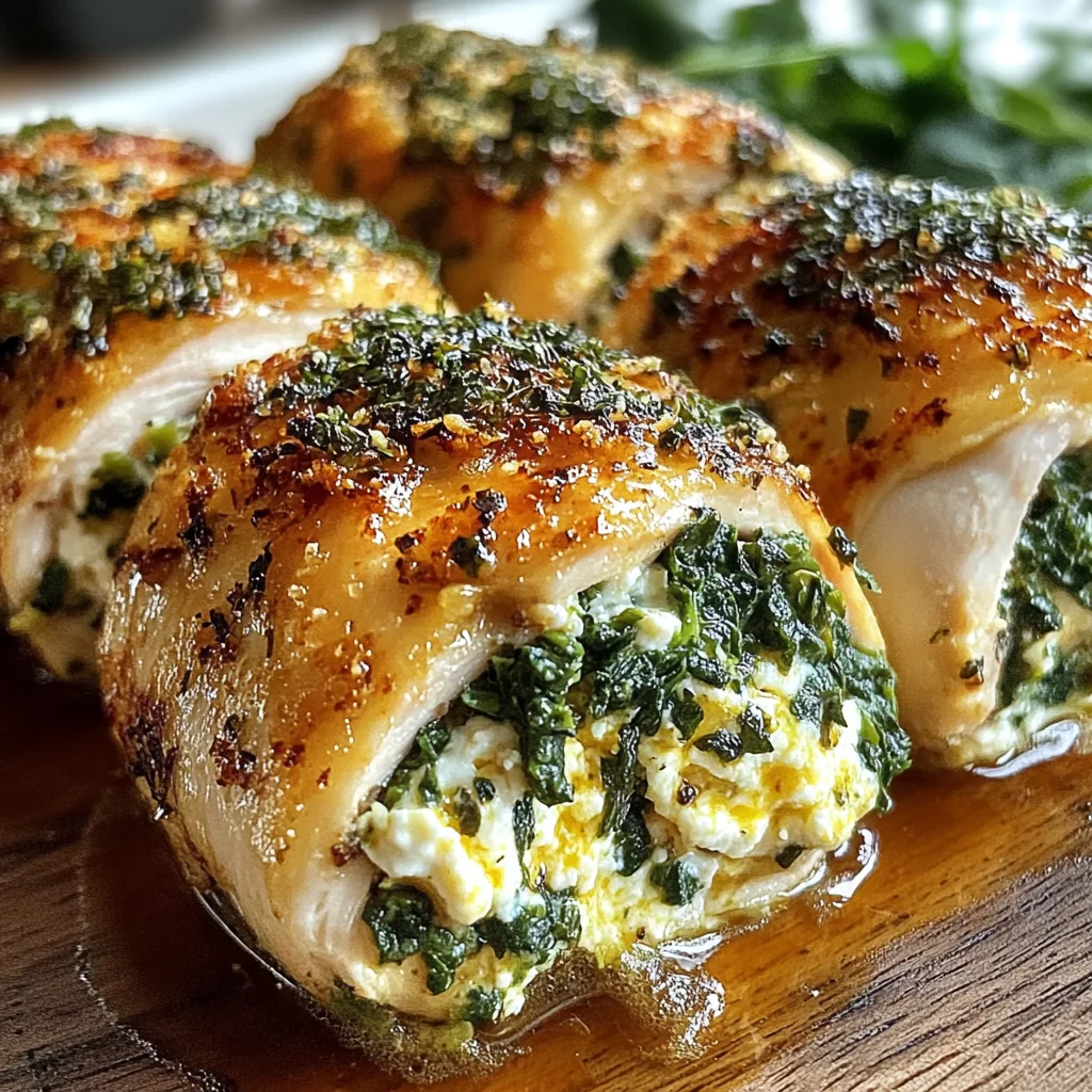 Herbed Ricotta Stuffed Chicken Rolls