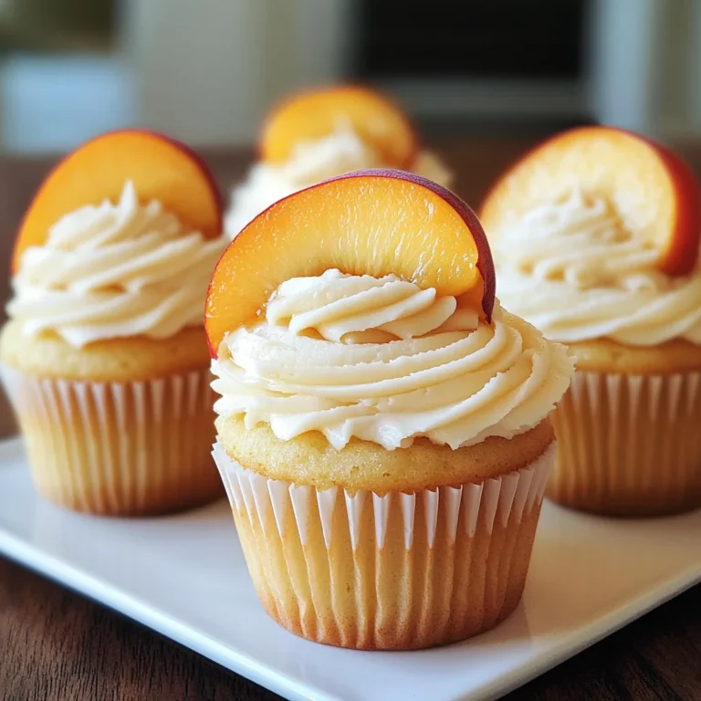 Honey Peach Cream Cheese Cupcakes