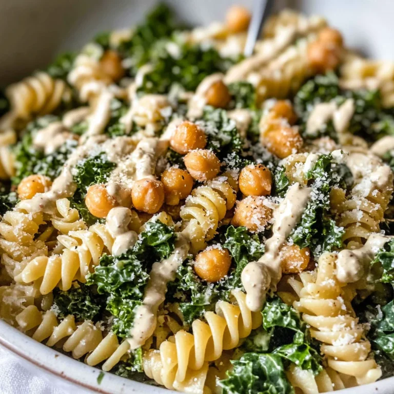 Kale Caesar Pasta Salad