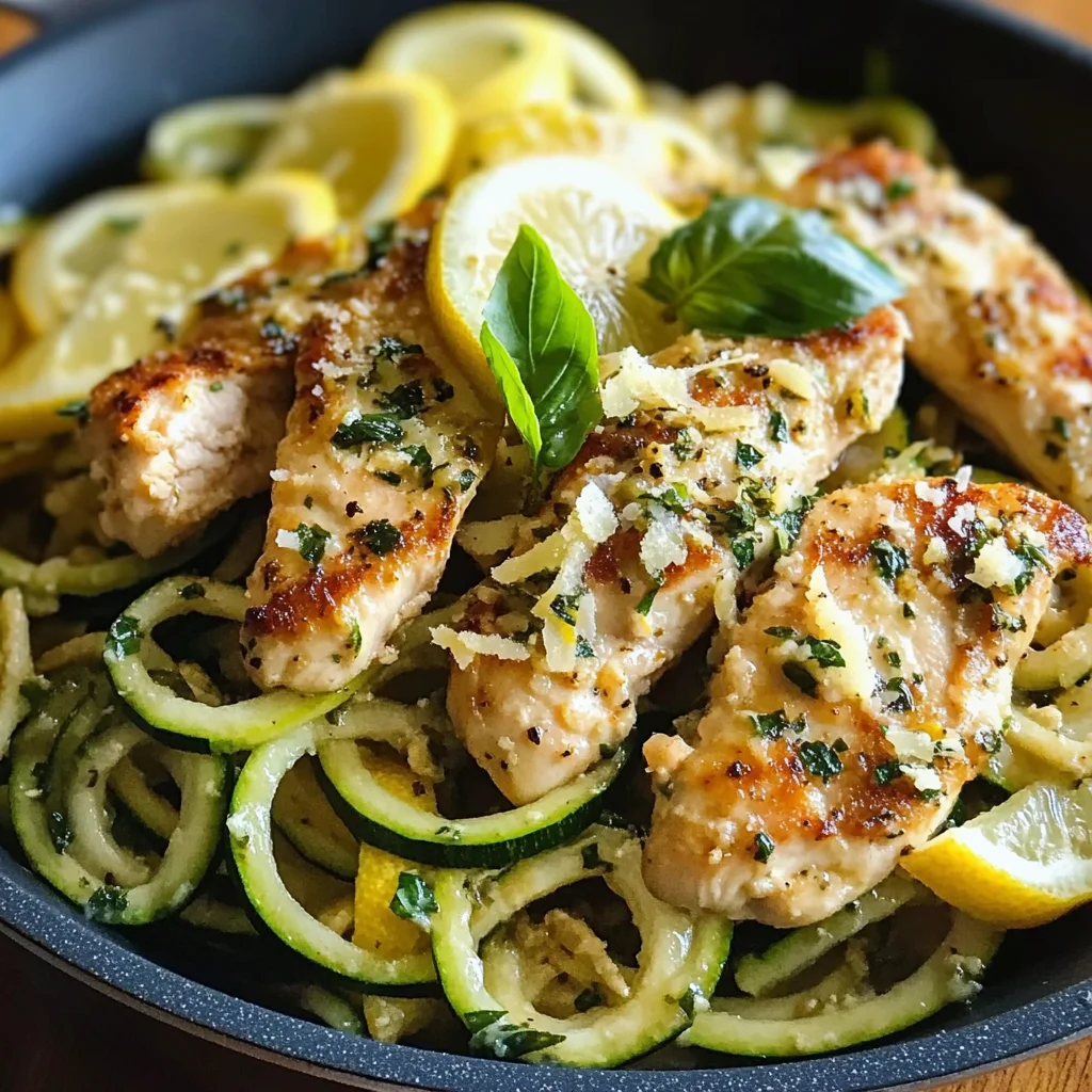 Lemon Garlic Chicken Zoodles