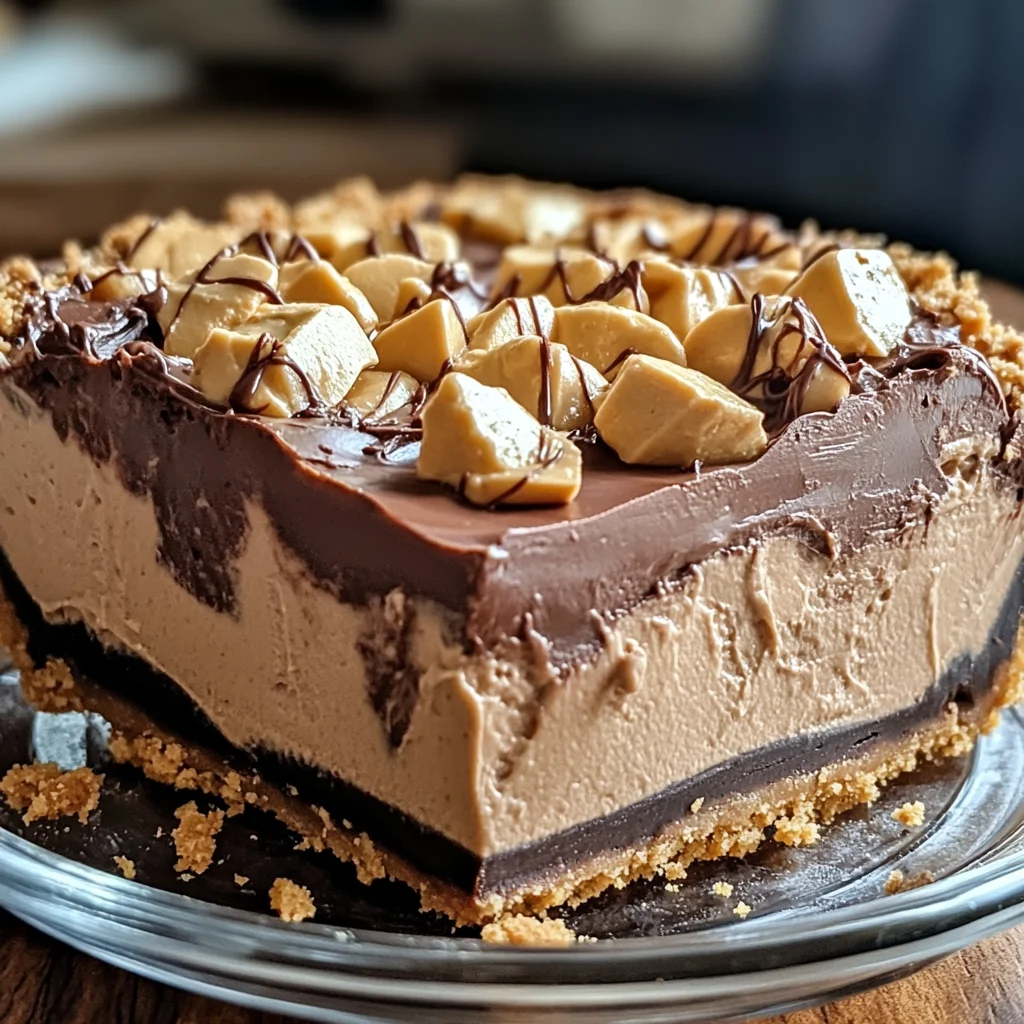 No-Bake Cream Cheese Peanut Butter Pie with Chocolate Whipped Cream