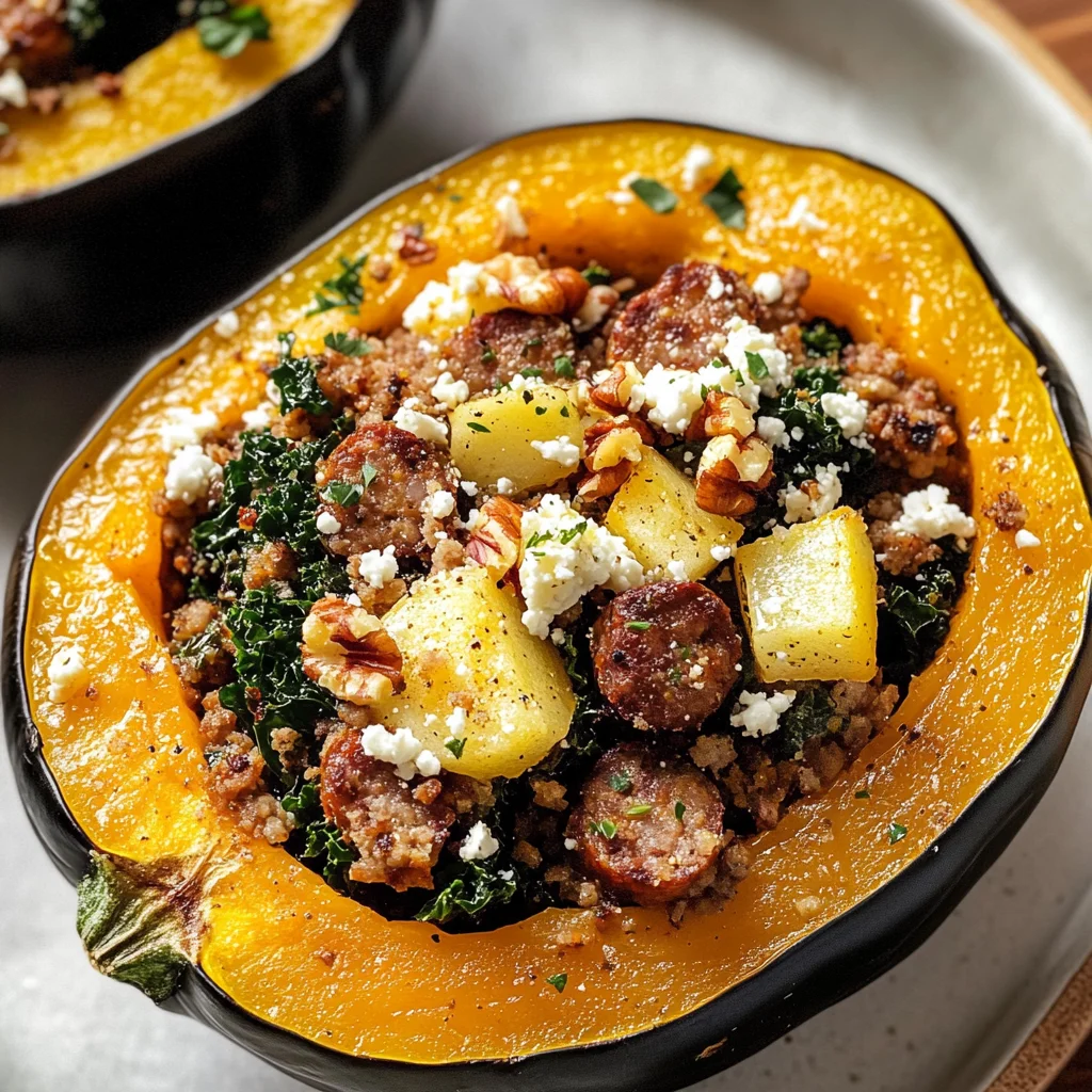 Sausage-Stuffed Acorn Squash