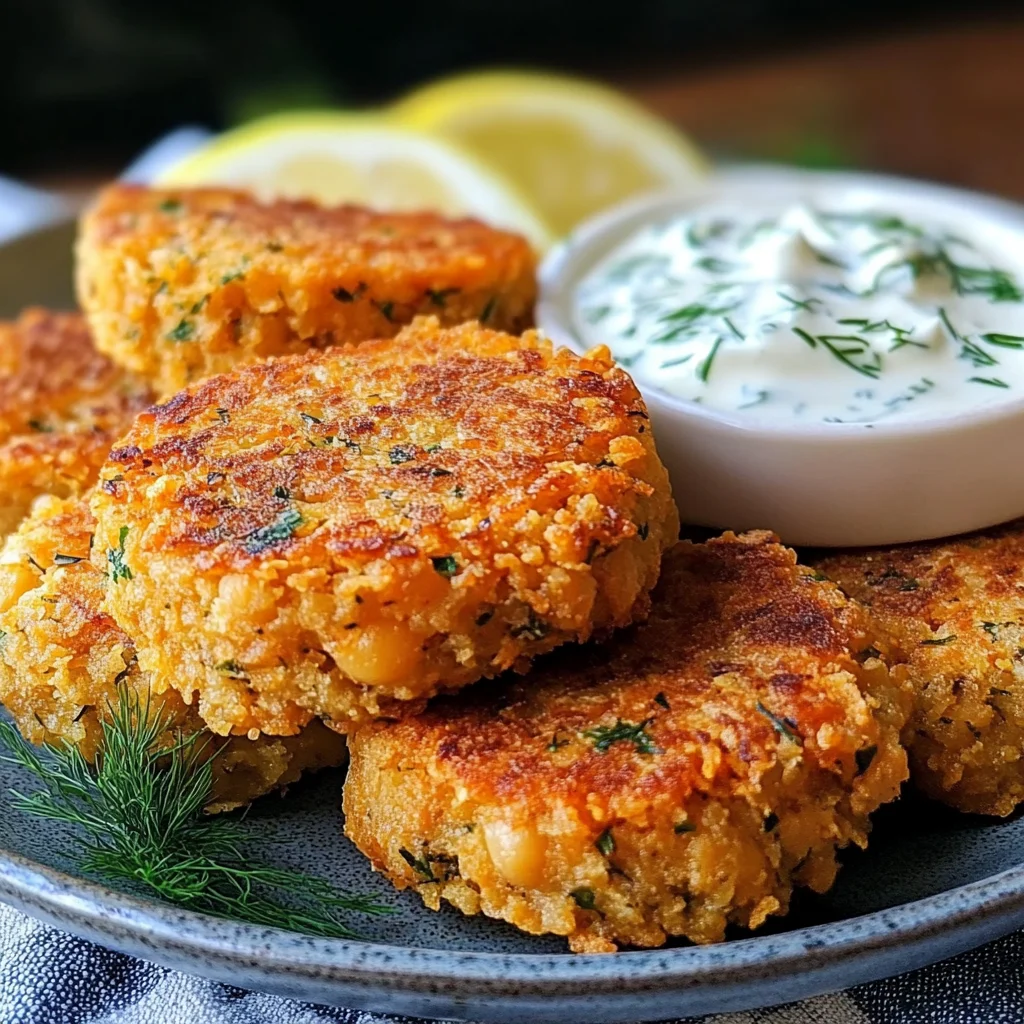 Ultimate Mediterranean Lemon Chickpea Patties with Yogurt Sauce